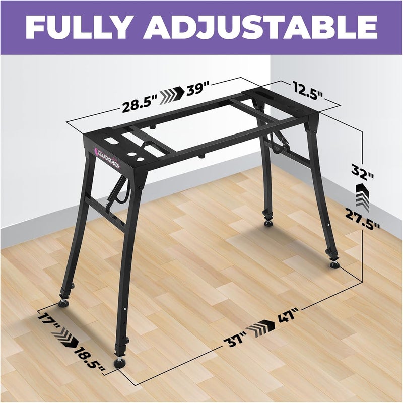 Liquid Stands Collapsible Piano Keyboard Stand - Adjustable and Portable Heavy Duty Music Stand for Kids & Adults - Fits 54-88 Key Electric Digital Pianos - Sturdy Musical Keyboard Table - Image 2